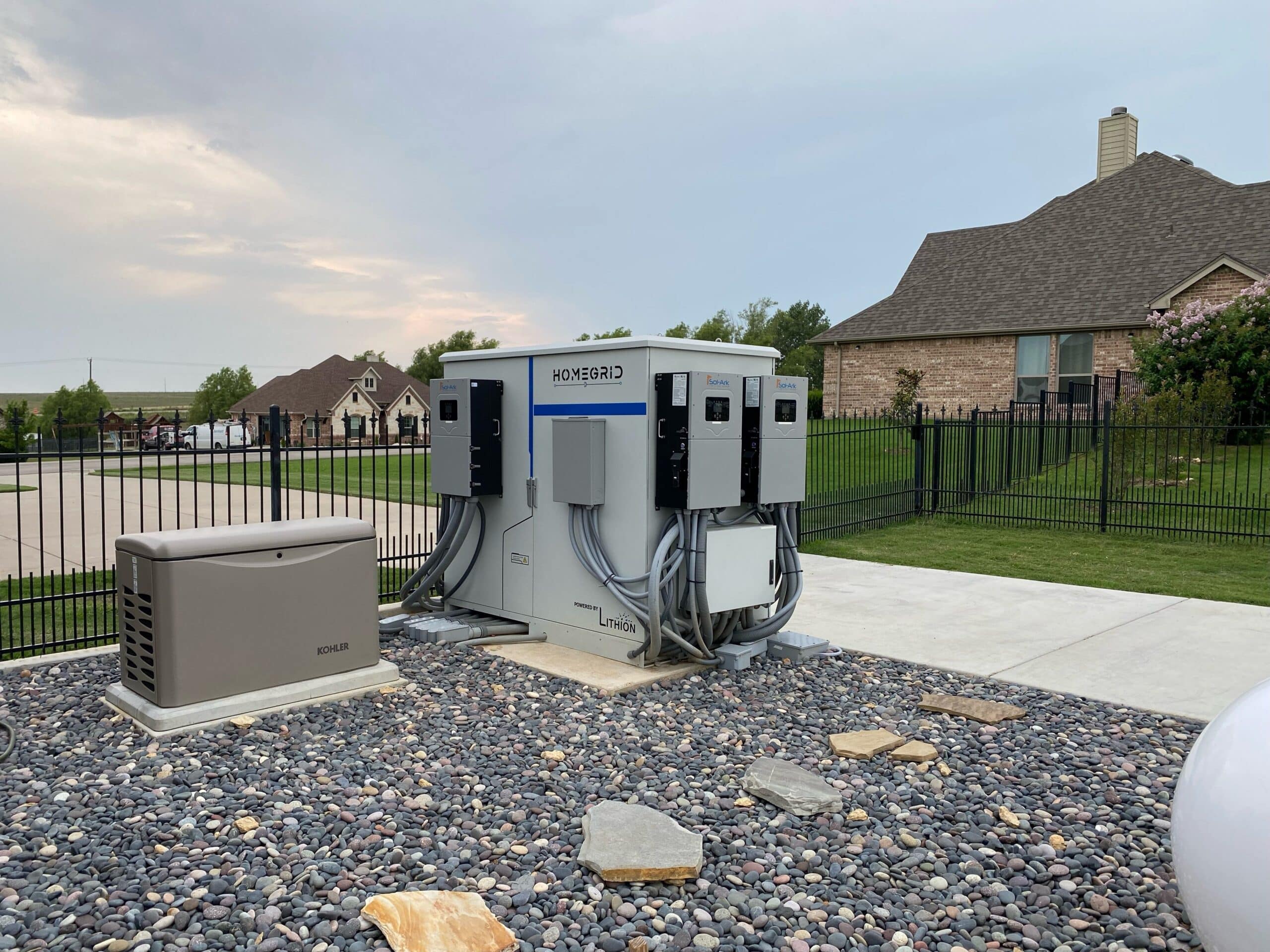 Sol-Arks and HomeGrid cube installed with a generator.