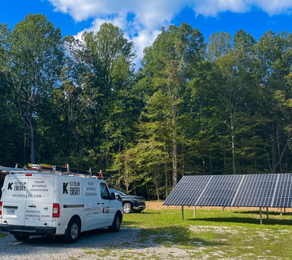 A Kilo Hollow Energy van and a ground solar array.